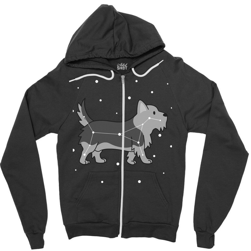 Dog Yorkshire Terrier Constellation Puppy Animal Zipper Hoodie | Artistshot