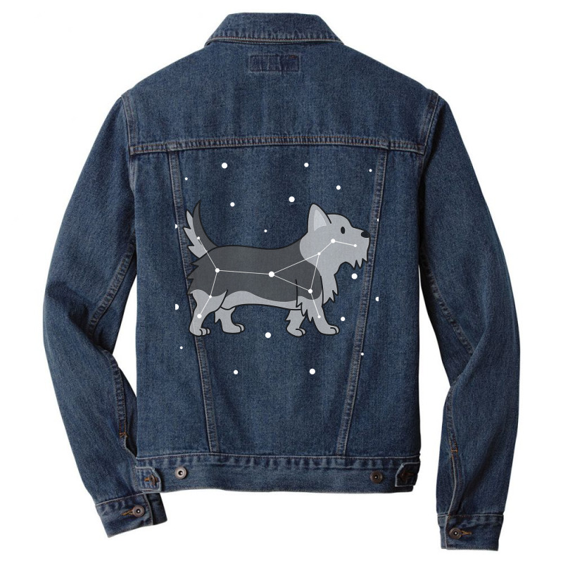 Dog Yorkshire Terrier Constellation Puppy Animal Men Denim Jacket | Artistshot