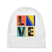 Vintage Retro I Love Bosnia Flag For Bosnian Pride Gift T Shirt Baby Beanies | Artistshot