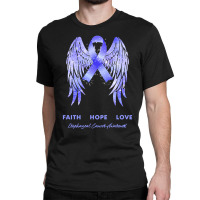 Esophageal Cancer T Shirtfaith Hope Love Esophageal Cancer Awareness W Classic T-shirt | Artistshot