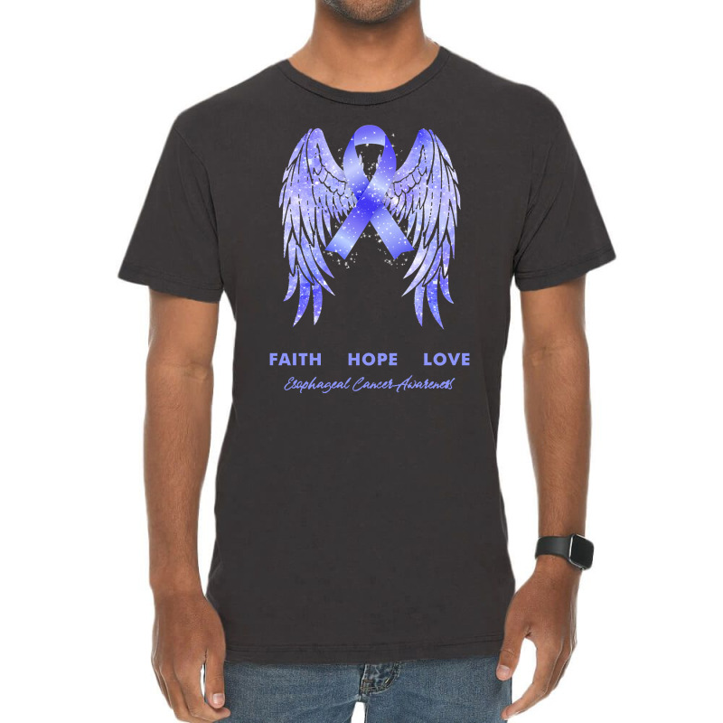 Esophageal Cancer T Shirtfaith Hope Love Esophageal Cancer Awareness W Vintage T-Shirt by rico96716 | Artistshot