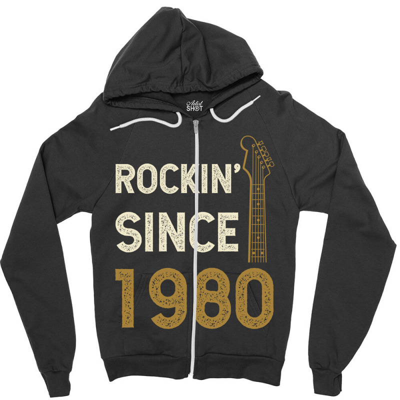 Gift For 40 Year Old: Classic Rock 1980 40th Birthday Zipper Hoodie | Artistshot