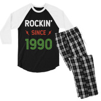 Gift For 30 Year Old: Classic Rock 1990 30th Birthday Men's 3/4 Sleeve Pajama Set | Artistshot