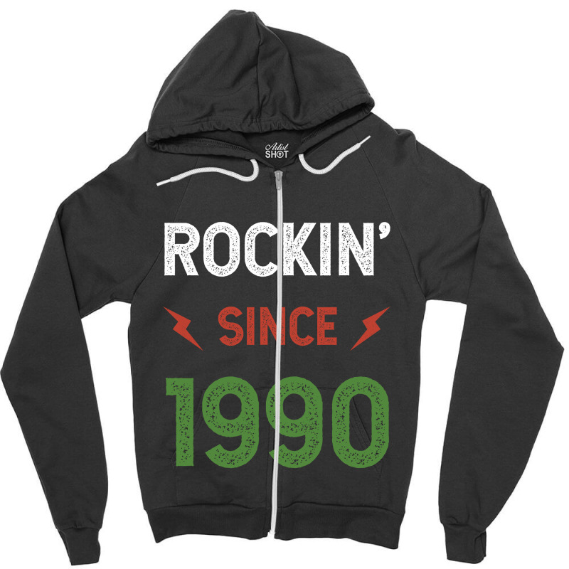 Gift For 30 Year Old: Classic Rock 1990 30th Birthday Zipper Hoodie | Artistshot