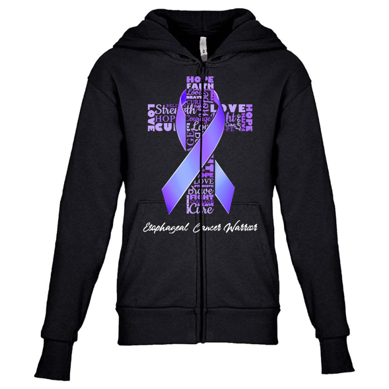 Esophageal Cancer T Shirtfaith Hope Love Esophageal Cancer Warrior T S Youth Zipper Hoodie by rico96716 | Artistshot