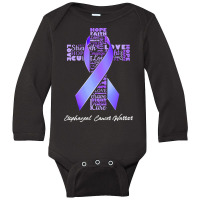 Esophageal Cancer T Shirtfaith Hope Love Esophageal Cancer Warrior T S Long Sleeve Baby Bodysuit | Artistshot