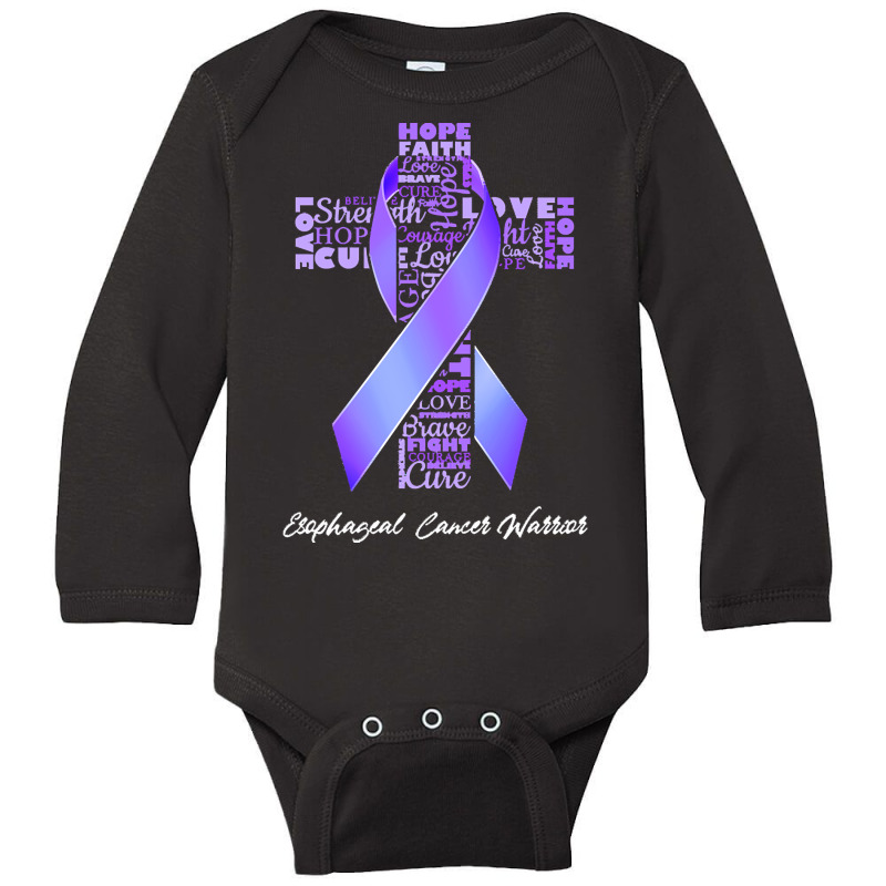 Esophageal Cancer T Shirtfaith Hope Love Esophageal Cancer Warrior T S Long Sleeve Baby Bodysuit by rico96716 | Artistshot