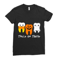 Trick Or Teeth Cute Dental Halloween Ladies Fitted T-shirt | Artistshot