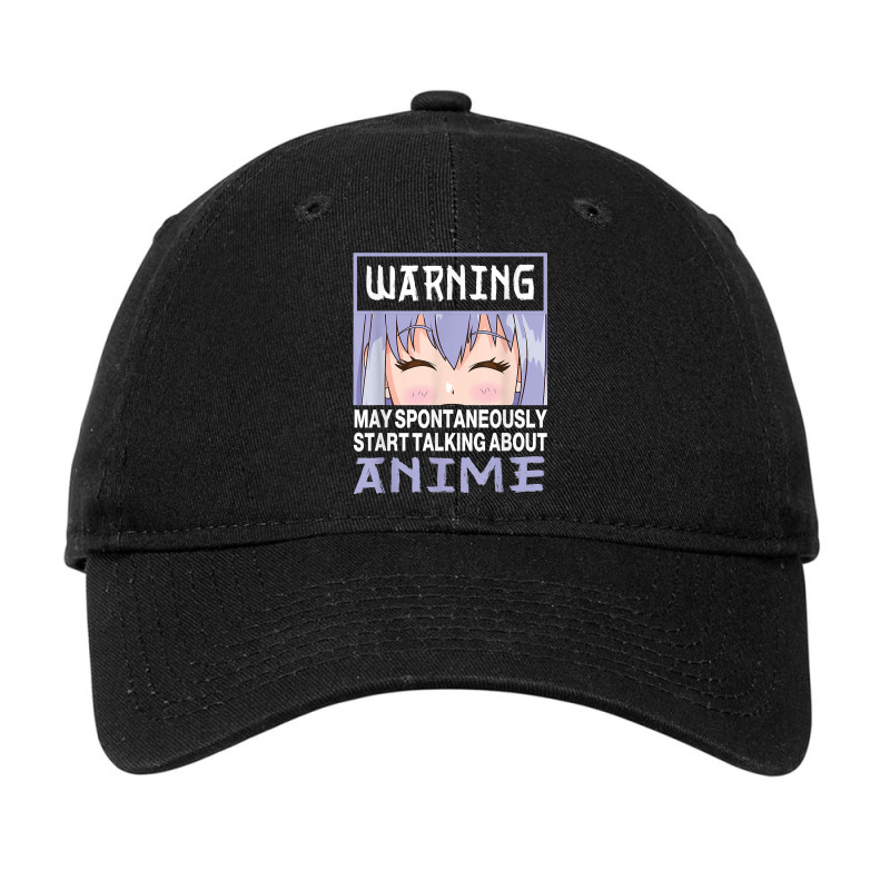 Warning May Spontaneously Start Talking About Anime T Shirt Adjustable Cap | Artistshot