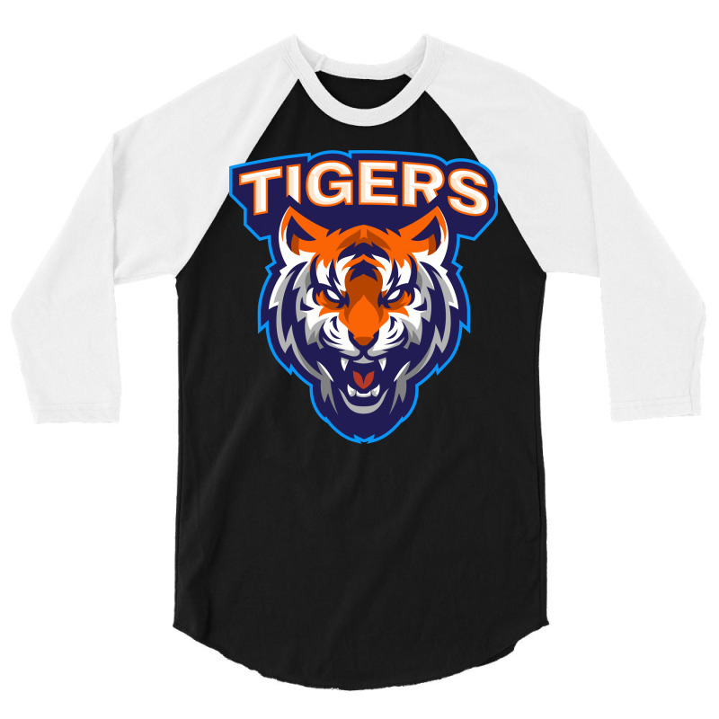 Tiger Head Vector 3/4 Sleeve Shirt by Chiks | Artistshot