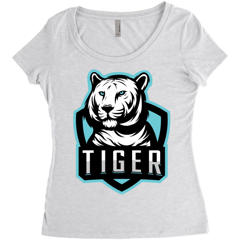 Tiger Head Vector Women's Triblend Scoop T-shirt by Chiks | Artistshot