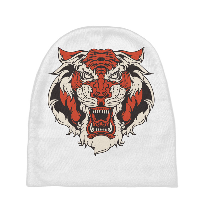 Tiger Head Vector Baby Beanies | Artistshot