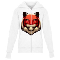 Tiger Head Vector Youth Zipper Hoodie | Artistshot