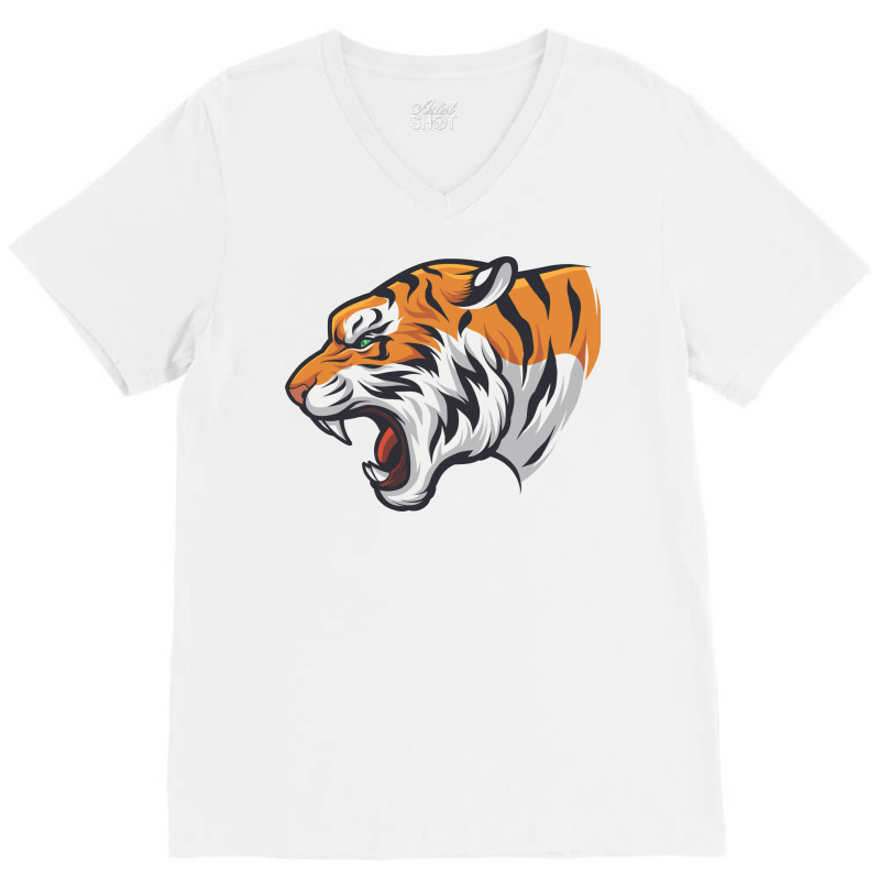 Tiger Head Vector V-neck Tee | Artistshot