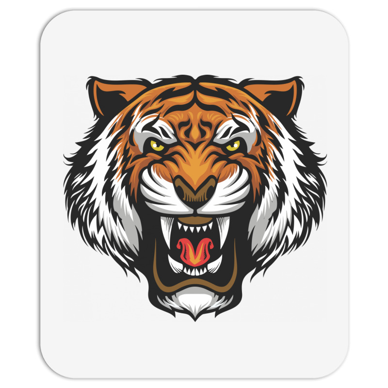 Tiger Head Vector Mousepad By Chiks - Artistshot