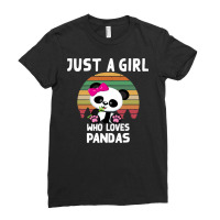 Bear Just A Girl Who Loves Pandas Gift Ladies Fitted T-shirt | Artistshot