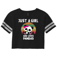 Bear Just A Girl Who Loves Pandas Gift Scorecard Crop Tee | Artistshot