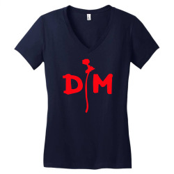 depeche mode pop rock stampa rossa enjoy the silence musica Women's V-Neck T-Shirt | Artistshot