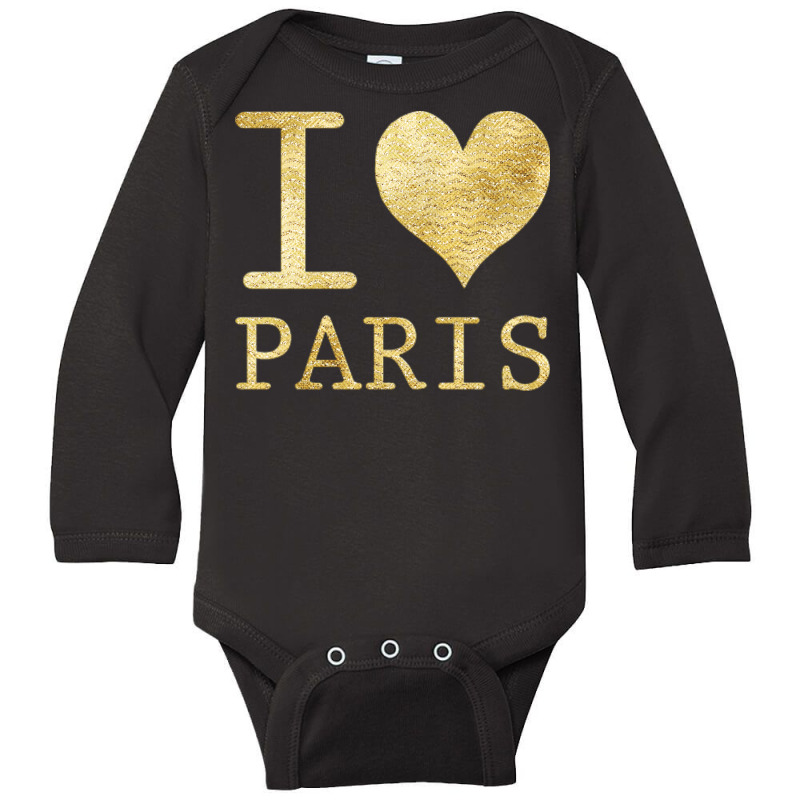 I Love Paris Long Sleeve Baby Bodysuit by Chiks | Artistshot