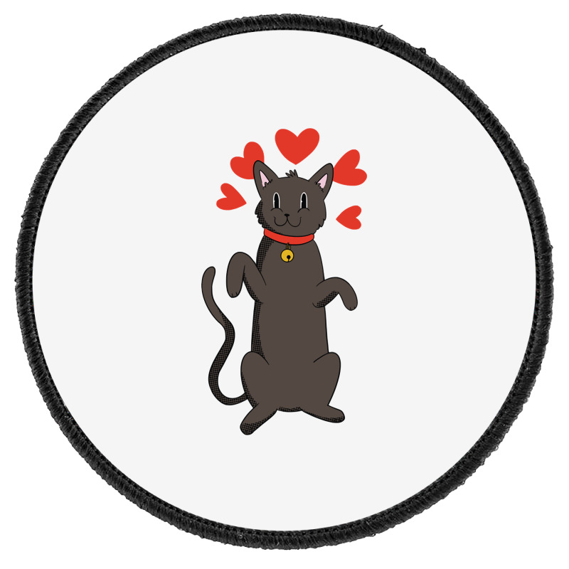 Animal Cat Lovers Hearts And Bells Apparel And More Pullover Hoodie Round Patch | Artistshot