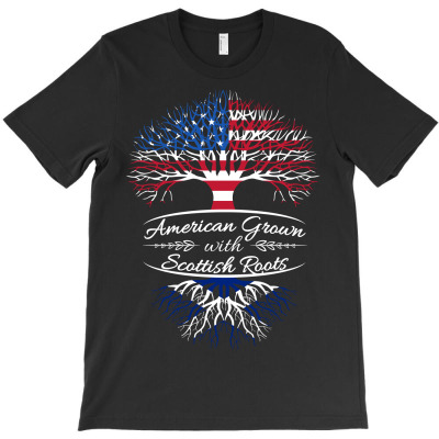 American Grown With Sottish Roots T-shirt Designed By Phsl
