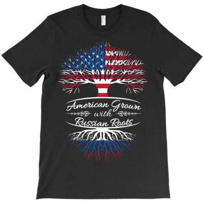 American Grown With Russian Roots T-shirt Designed By Phsl