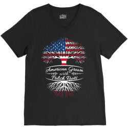 American Grown with Polish Roots V-Neck Tee | Artistshot