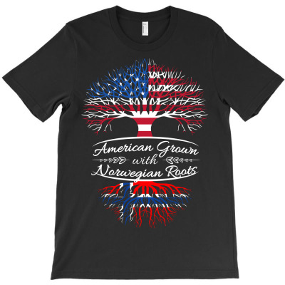 American Grown With Norwegian Roots T-shirt Designed By Phsl