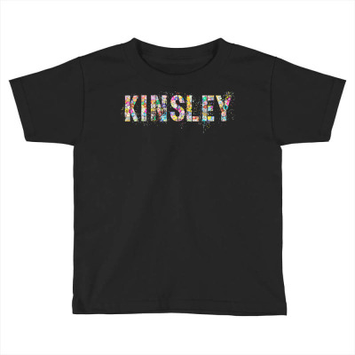 First Name Kinsley Flowery Girl Custom Flowers Birthday T Shirt Toddler T-shirt Designed By Nadiayadi
