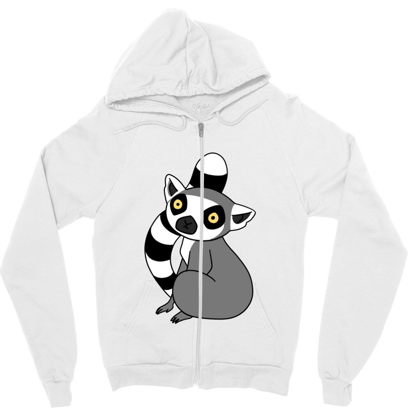 Ring Tailed Lemur Sitting Zipper Hoodie | Artistshot