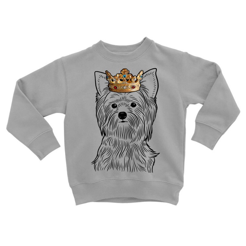 Yorkshire Terrier Dog Wearing Crown T Shirt Toddler Sweatshirt by oluwafemimccullers | Artistshot