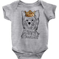 Yorkshire Terrier Dog Wearing Crown T Shirt Baby Bodysuit | Artistshot