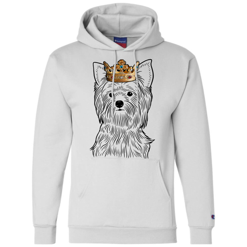 Yorkshire Terrier Dog Wearing Crown T Shirt Champion Hoodie by oluwafemimccullers | Artistshot