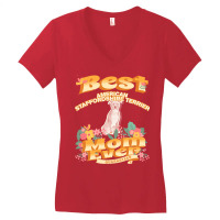 Dog Moms T  Shirt Best American Staffordshire Terrier  Mom   Dog Mom, Women's V-neck T-shirt | Artistshot