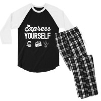 Express Yourself Advocate Slp Parent Aac Neurodiversity Men's 3/4 Sleeve Pajama Set | Artistshot