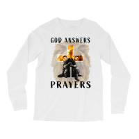 God Jesus Answers Prayers Warrior Men Christian Lion Graphic T Shirt Long Sleeve Shirts | Artistshot