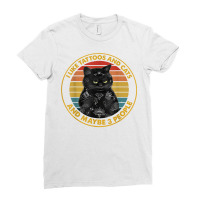 I Like Tattoos And Cats And Maybe 3 People Black Cat T Shirt Ladies Fitted T-shirt | Artistshot