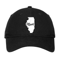 Illinois State Outline Retro Vintage Classic Font Design T Shirt Adjustable Cap | Artistshot