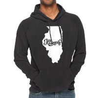 Illinois State Outline Retro Vintage Classic Font Design T Shirt Vintage Hoodie | Artistshot