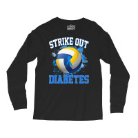 Volleyball Sport Lover Strike Out Diabetes Awareness Volleyball Fighte Long Sleeve Shirts | Artistshot