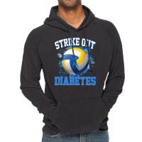 Volleyball Sport Lover Strike Out Diabetes Awareness Volleyball Fighte Vintage Hoodie | Artistshot