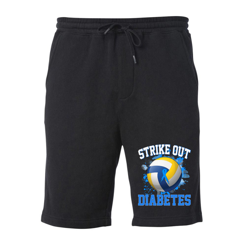 Volleyball Sport Lover Strike Out Diabetes Awareness Volleyball Fighte Fleece Short by offensejuggler | Artistshot