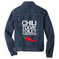 Funny Chili Today Toilet Tomorrow Cook Off Men Denim Jacket | Artistshot