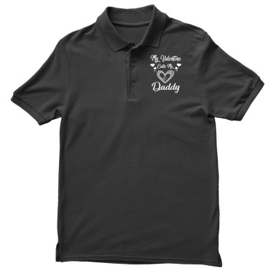 Mens My Valentine Calls Me Daddy Shirt Valentines Day Father Men T Shi Men's Polo Shirt Designed By Tonytruong210
