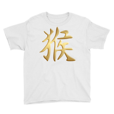 Chinese Zodiac Year Of The Monkey Written In Kanji Character Pullover Youth Tee Designed By Dravenzz