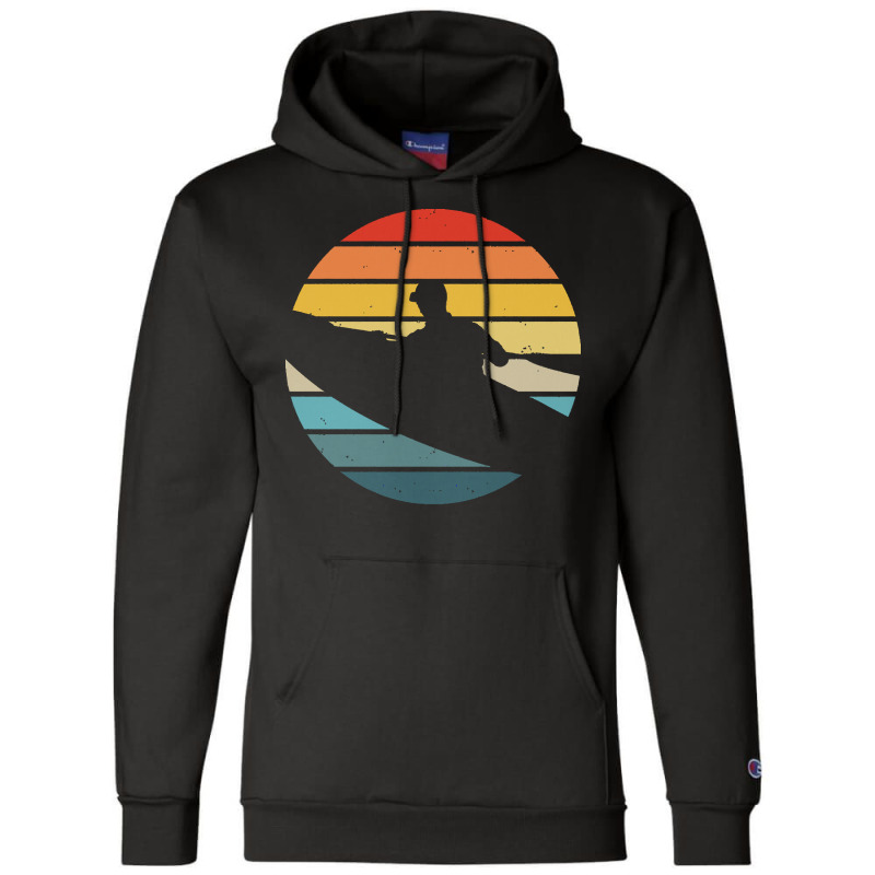 Canoe T  Shirt Canoeing Silhouette On A Distressed Retro Sunset Print Champion Hoodie | Artistshot