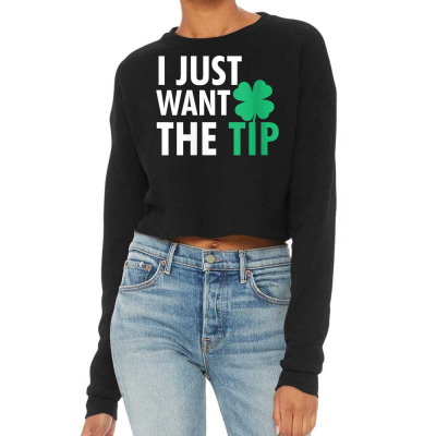 Womens Bartender St Patricks Day Shirt Funny Just The Tip For Women V Cropped Sweater Designed By Dembele