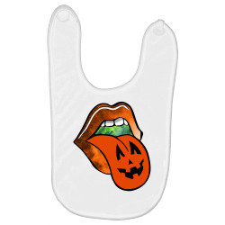 lips with tongue out pumkin halloween Baby Bibs | Artistshot