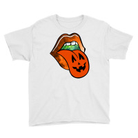 Lips With Tongue Out Pumkin Halloween Youth Tee | Artistshot