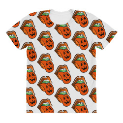 lips with tongue out pumkin halloween All Over Women's T-shirt | Artistshot